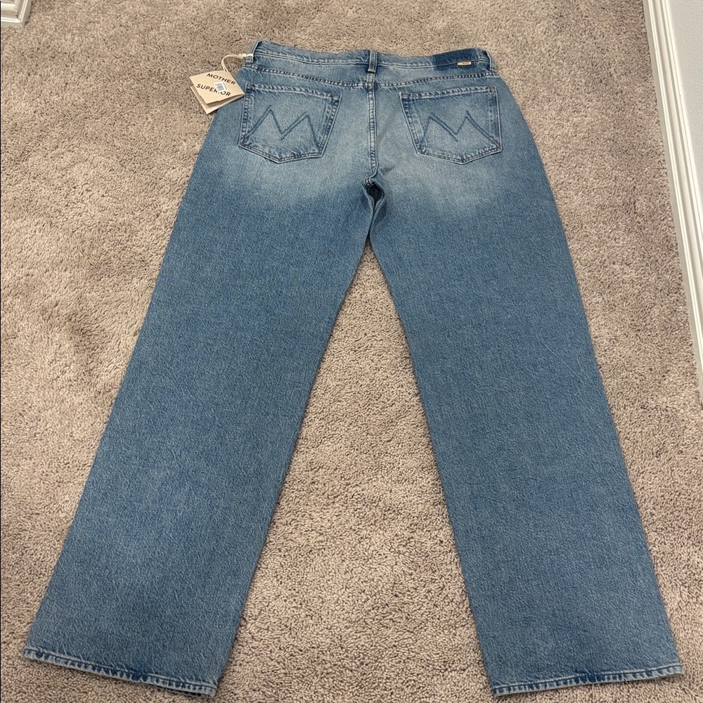 MOTHER Light Blue Straight Leg Jeans - Picture 5 of 8